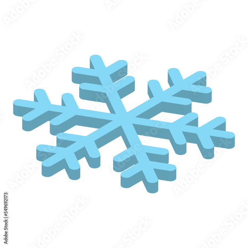 Blue snowlake. Christmas and wintertime theme. 3D vector icon