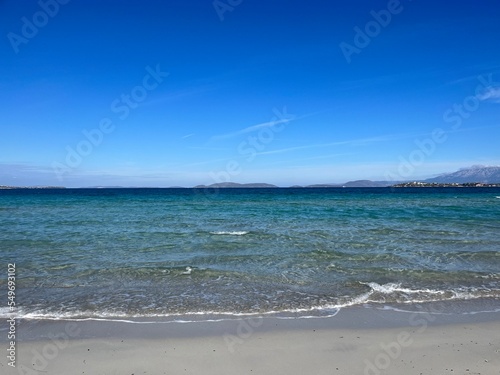 Blue seascape  azure sea surface and blue sea  sea horizon background