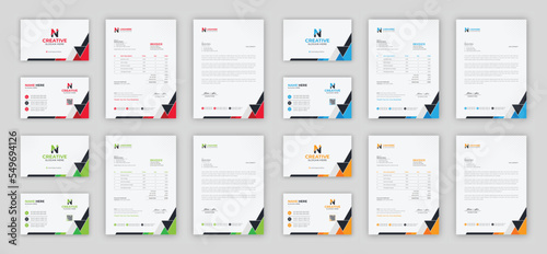 Corporate branding identity design includes Business cards  Invoices  Letterhead Designs  and Modern stationery packs with Abstract Templates.  