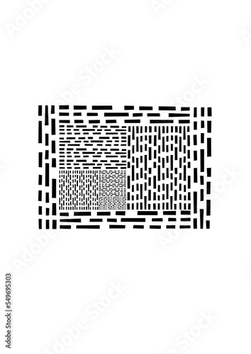 Des rectangle dans des rectangle en formant des rectangles-carré de couleur noire uniforme mais détaillé