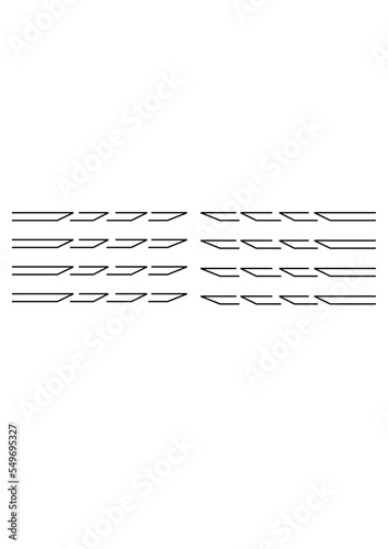 Motifs superposés en lignes original en continu de couleur noir avec une certaine originalité dans la simplicité et l'intérieur est vide.