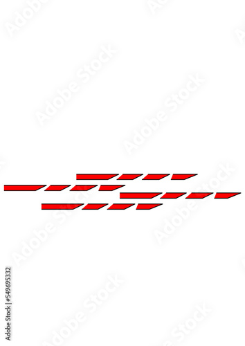 Motifs superposés en lignes original en continu de couleur noir avec une certaine originalité dans la simplicité et l'intérieur est rouge.