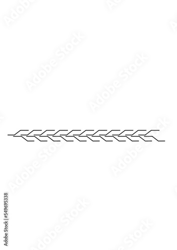 Motif, en lignes original en continu de couleur noir avec une certaine originalité dans la simplicité.