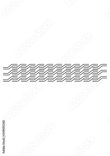 Motif, lignes original en continu de couleur noir avec une certaine originalité dans la simplicité.