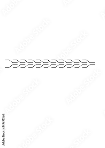Motif, lignes original en continu de couleur noir avec une certaine originalité dans la simplicité.