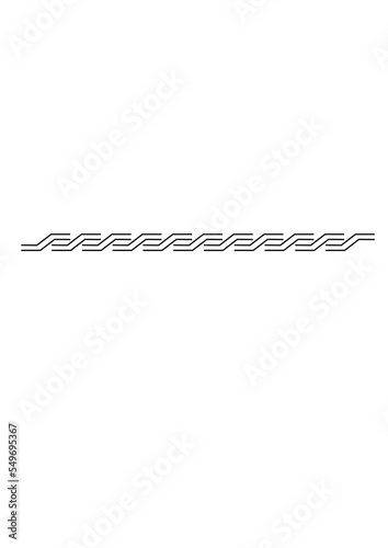 Motif, lignes original en continu de couleur noir avec une certaine originalité dans la simplicité.