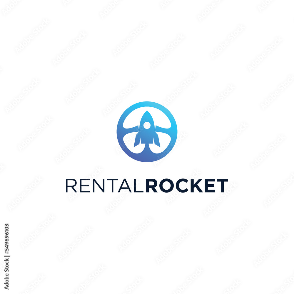Rental rocket logo design Rental rocket logo design