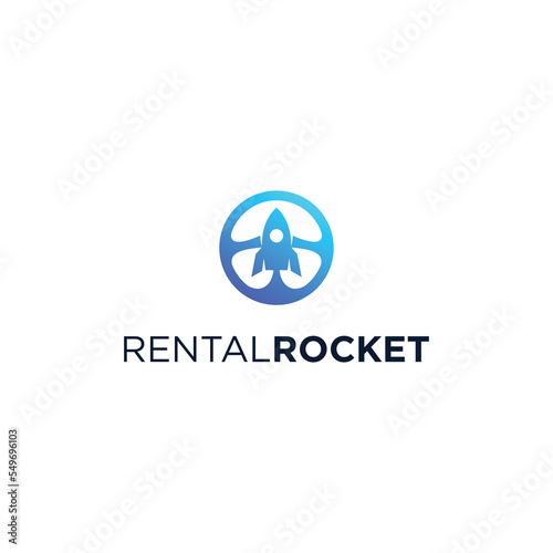 Rental rocket logo design