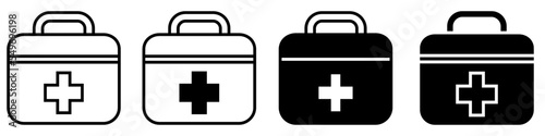 First aid kit icon vector cet. Emergency room illustration sign collection. medical symbol. 