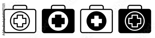 First aid kit icon vector cet. Emergency room illustration sign collection. medical symbol. 
