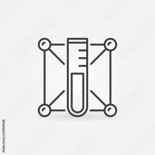 Sample Test Tube with Chemistry Molecule concept outline icon