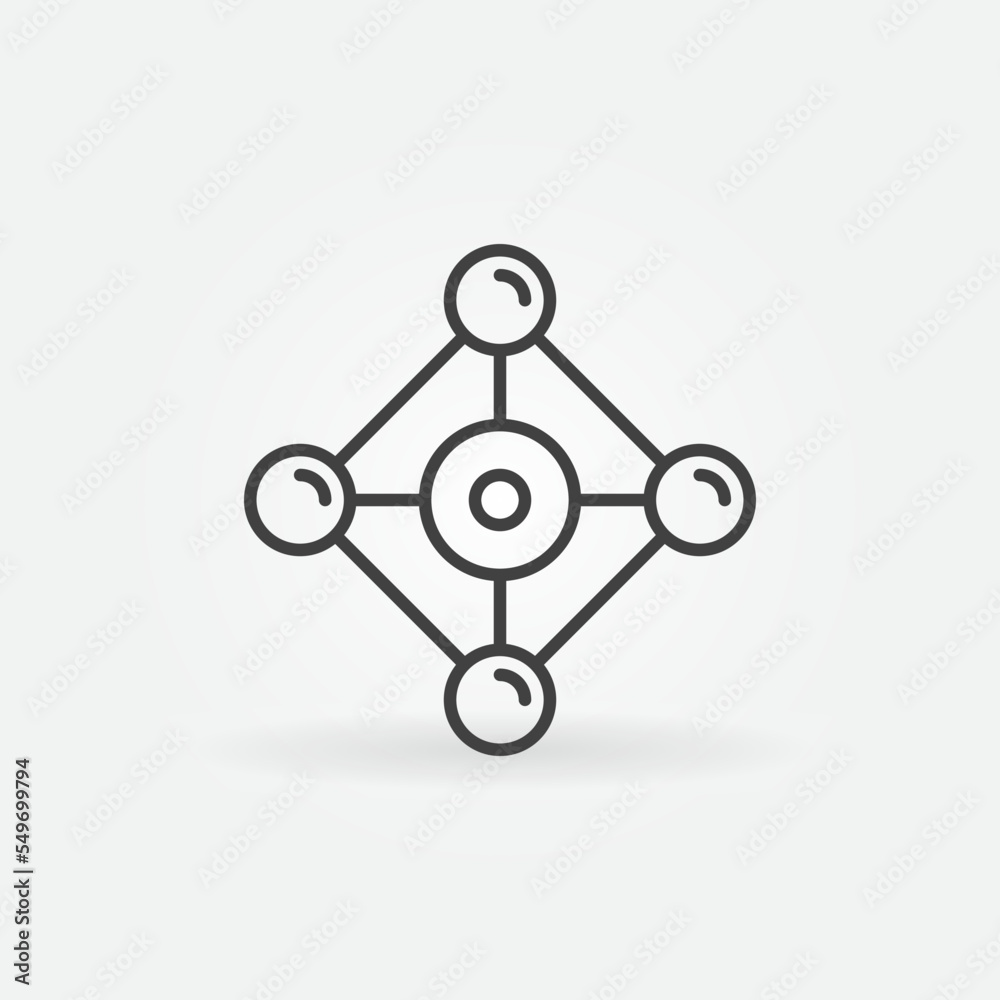Abstract Chemical Molecular Structure vector concept linear icon Abstract Chemical Molecular Structure vector concept linear icon