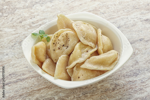 Russian traditional Vareniki - dumplings with potato