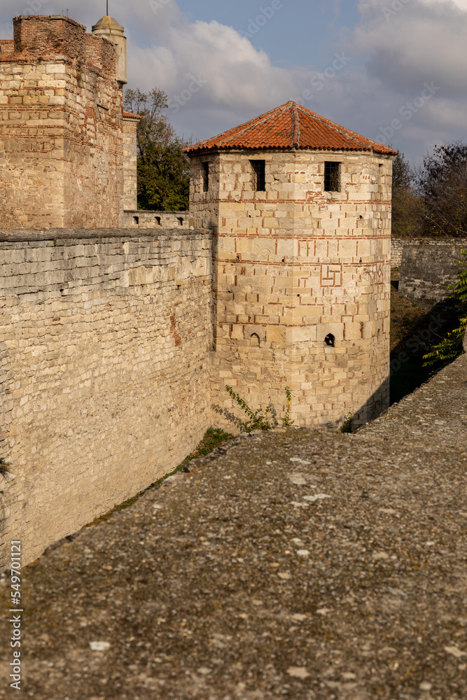 Baba Vida fortress in Vidin, Bulgaria on the shore of Danube river - impressive and well preserved cultural monument 