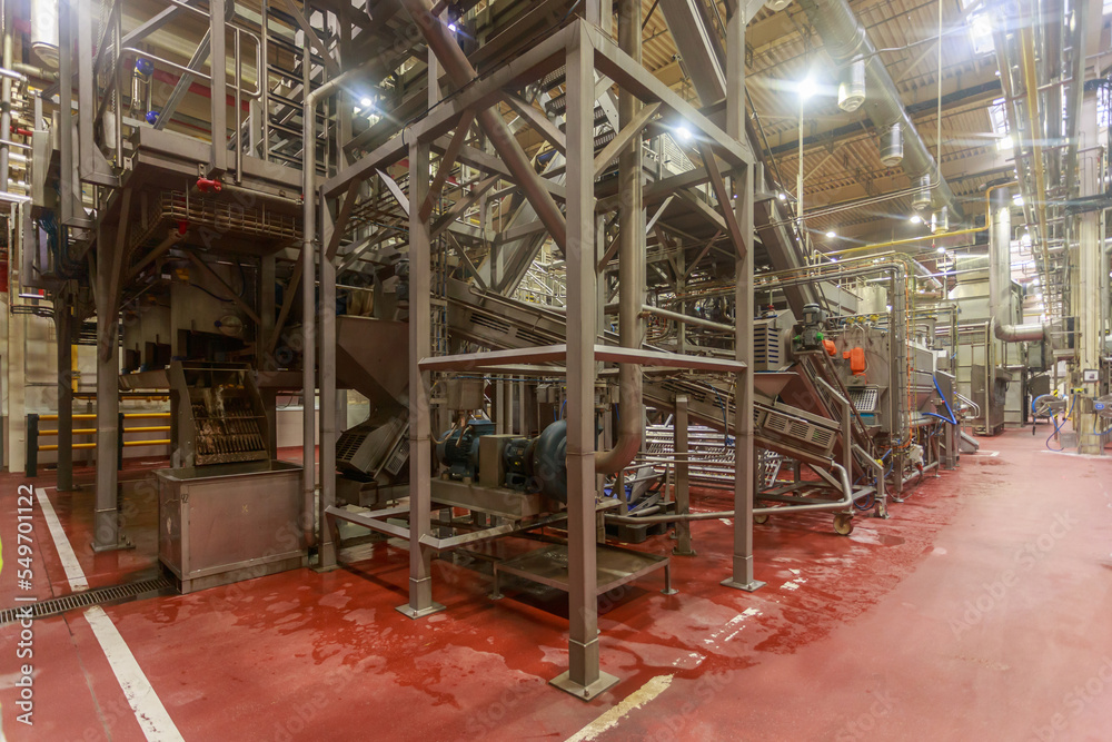 Fototapeta premium Special equipment in a big chips factory.