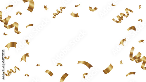 Realistic golden confetti background