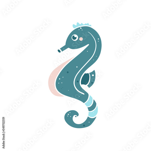 cute Sea horse. Vector illustration