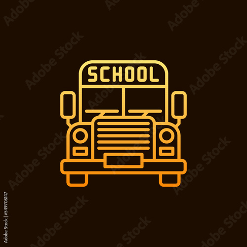 School Bus vector concept yellow icon in line style