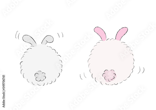 ふわふわ うさぎの後ろ姿
