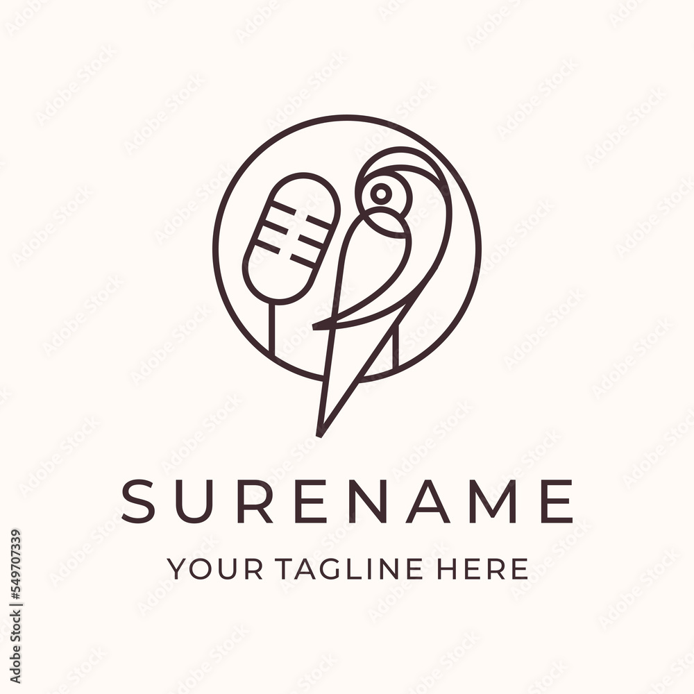 animal parrot bird music podcast logo design inspirations custom logo design vector animal parrot bird music podcast logo design inspirations custom logo design vector