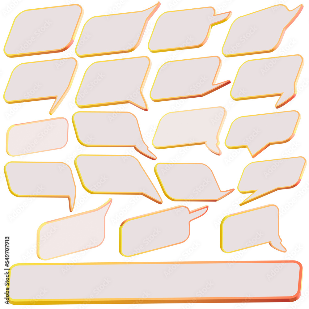 3d chat box illustration for massages, communication.
yellow with orange gradience and white color. Chat dialogue text. Modern Realistic 3d. Icon isolated on white background. 3d chat box illustration for massages, communication.
yellow with orange gradience and white color. Chat dialogue text. Modern Realistic 3d. Icon isolated on white background.
