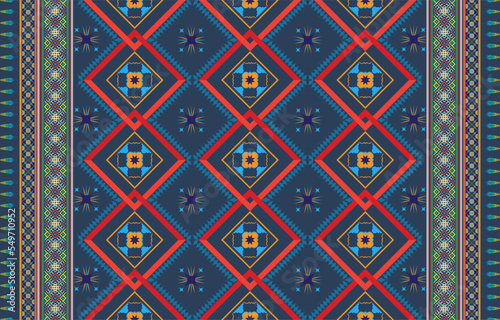 Geometric vector background with sacral tribal ethnic elements. Traditional triangles gypsy geometric forms sprites tribal themes apparel fabric tapestry print