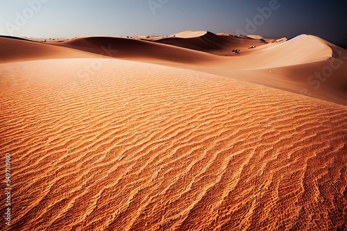 Canvas-taulu Fine corrugated sand in dry desert dunes