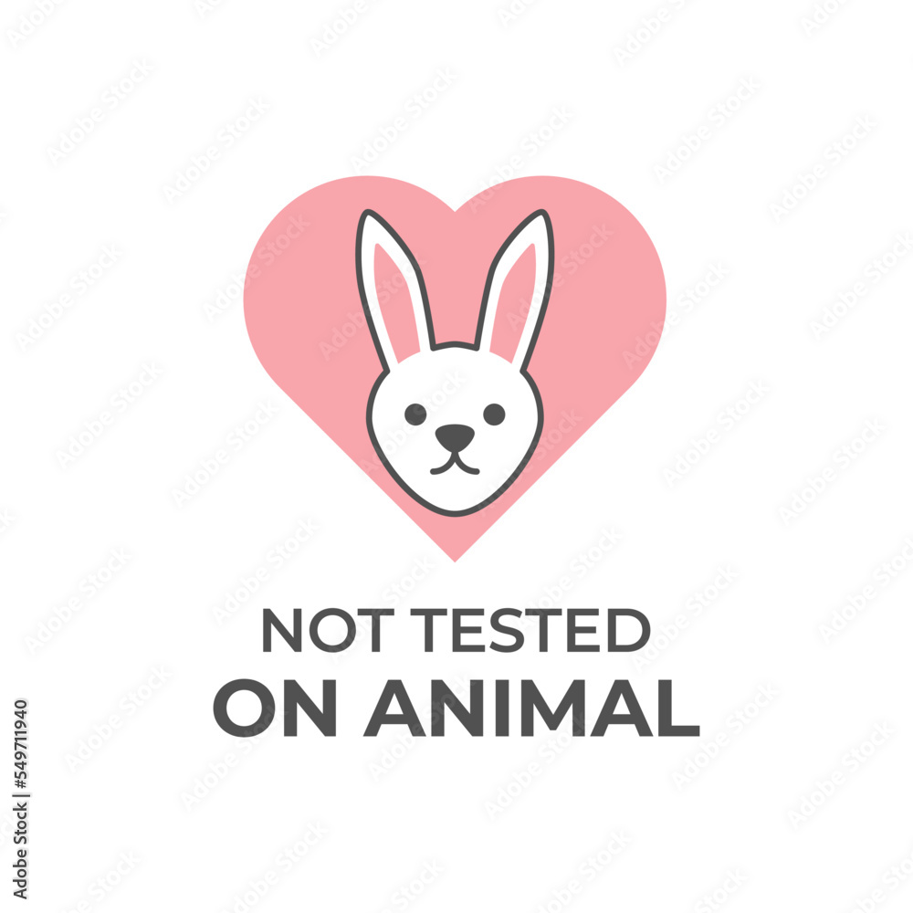 Cruelty free concept logo design with rabbit symbol. Not tested on animals icon. Vector illustration. Cruelty free concept logo design with rabbit symbol. Not tested on animals icon. Vector illustration.