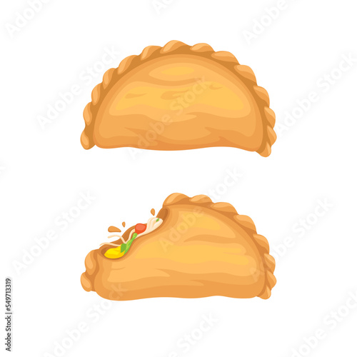 Pastel snack pastry indonesian food set cartoon illustration vector