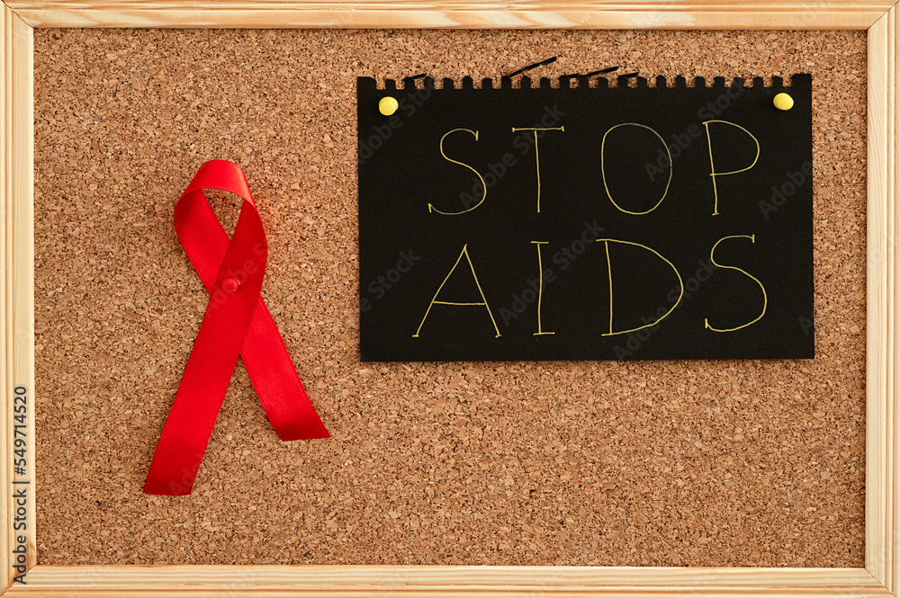 World AIDS Day. Red ribbon as a symbol of struggle against HIV and AIDS ...
