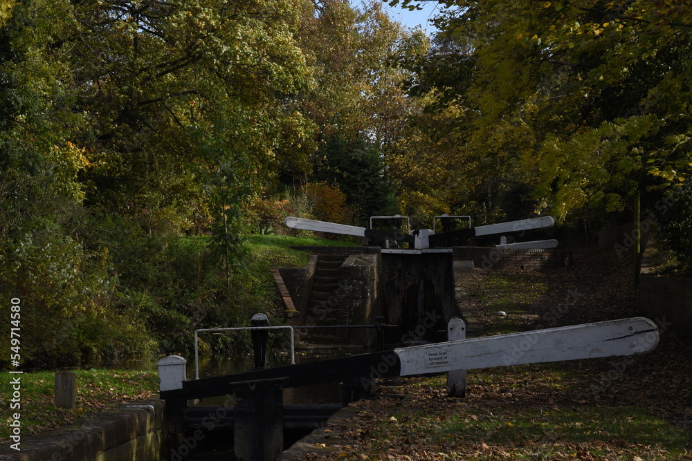 the canal locks close to the stewponey wharf on the stourbridge canal