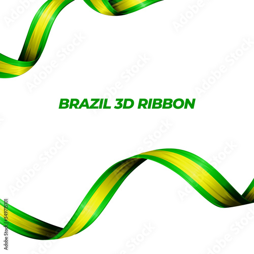 Ribbon with brazil flag color 3d