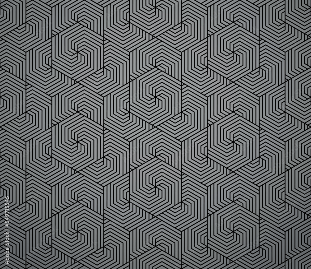 Abstract geometric pattern with stripes, lines. Seamless vector background. Black and gray ornament. Simple lattice graphic design