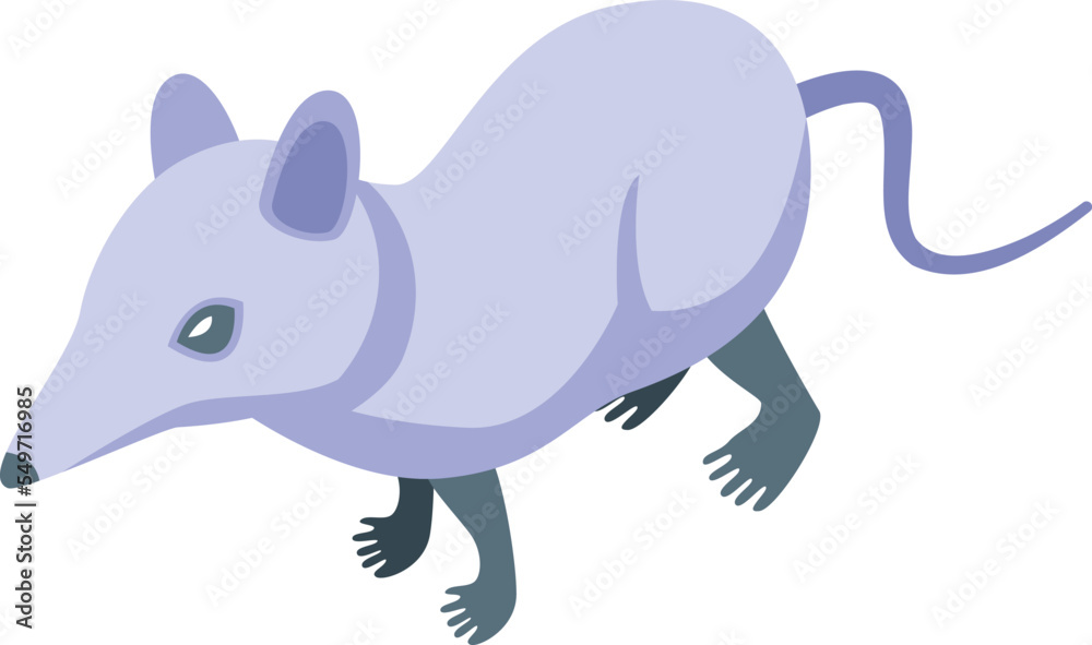 Obraz premium White mouse icon isometric vector. African animal. Nature species