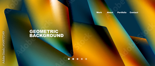 Landing page background template. Abstract geometric shapes composition. Vector illustration for wallpaper, banner, background