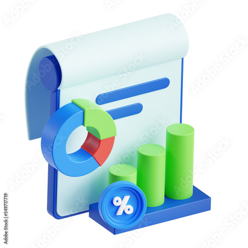 Wallpaper Mural 3d document report with bar graph Torontodigital.ca