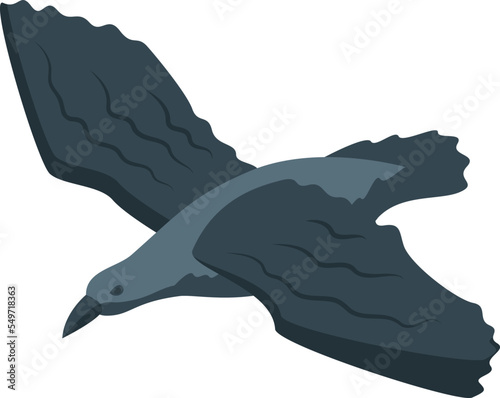 Fly crow icon isometric vector. Raven bird. Nature animal