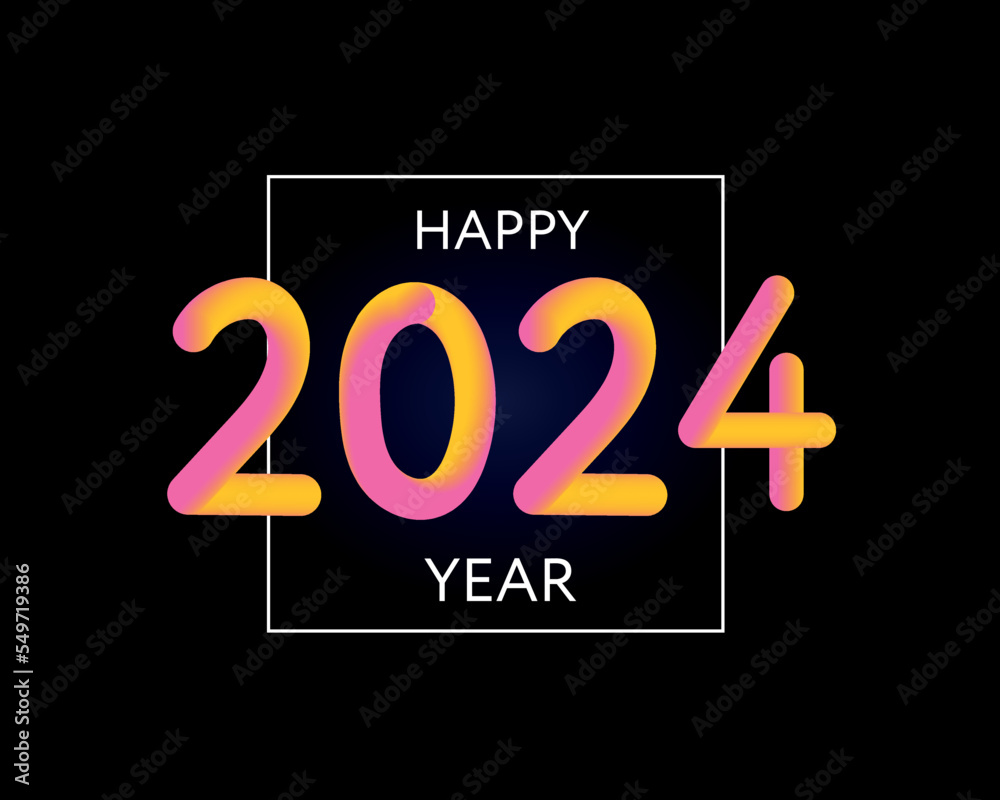 Happy new year 2024 future metaverse neon text neon with metal effect, numbers and futurism lines. Vector greeting card, banner, congratulation poster 3d illustration. Modern trendy electronic light Happy new year 2024 future metaverse neon text neon with metal effect, numbers and futurism lines. Vector greeting card, banner, congratulation poster 3d illustration. Modern trendy electronic light