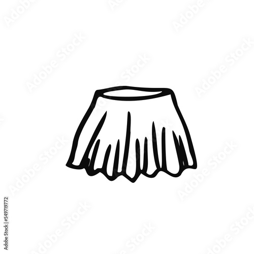 skirt in doodle style - hand drawn vector drawing