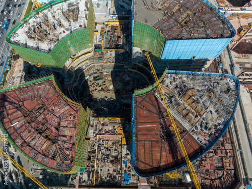 Wallpaper Mural Shenzhen ,China - Circa 2022:  Aerial view of construction site and landscape  in Shenzhen city, China Torontodigital.ca