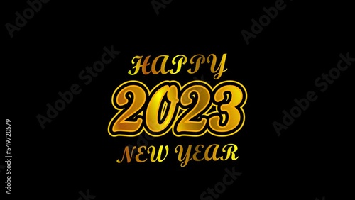 Happy New Year 2023  luxury gold black beautiful modern design