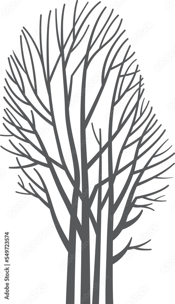 Obraz premium line drawing vector tree. Abstract leaf Art design for print, cover, wallpaper, Minimal and natural wall art. 