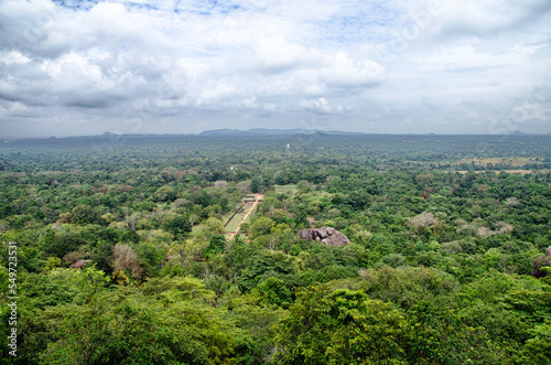 View from Sigiriya  called Lion Rock. Sri Lanka.
