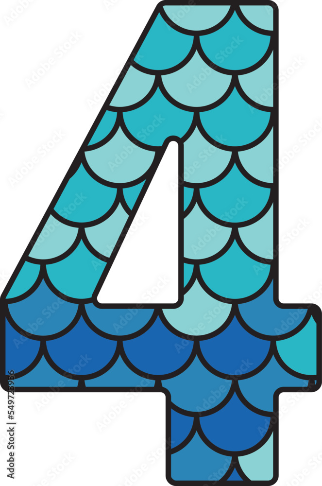 Mermaid Number Alphabet 4