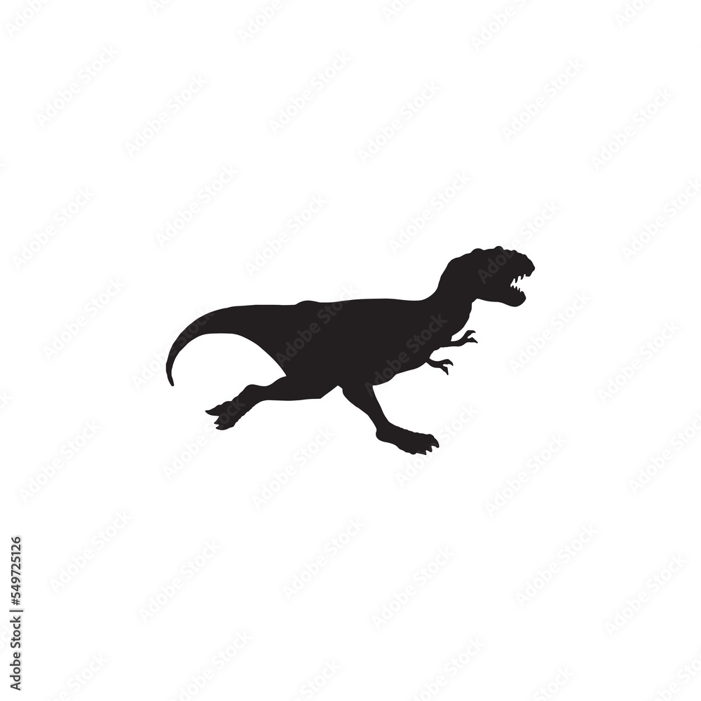 Dinosaur icon. Simple style travel to the dinosaur age museum big sale poster background symbol. Dinosaur brand logo design element. Dinosaur t-shirt printing. Vector for sticker.