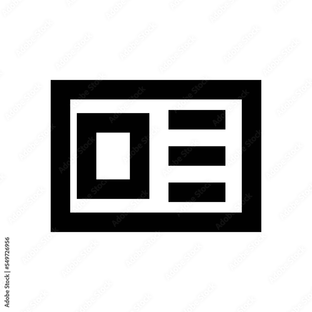 Identity Card Vector Icon Identity Card Vector Icon