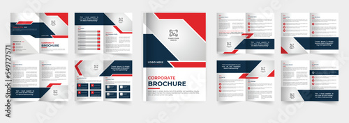 Red color corporate brochure template design multipage brochure 