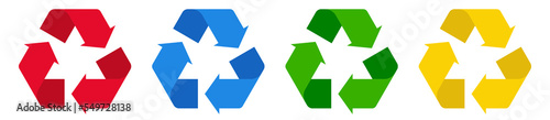 Recycle, recycle bin, recycle symbol, and icon png in four color variations.