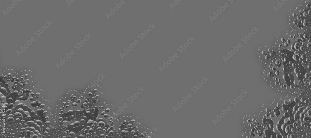 black and white Julia fractal with trapped air bubbles on a plan grey background black and white Julia fractal with trapped air bubbles on a plan grey background