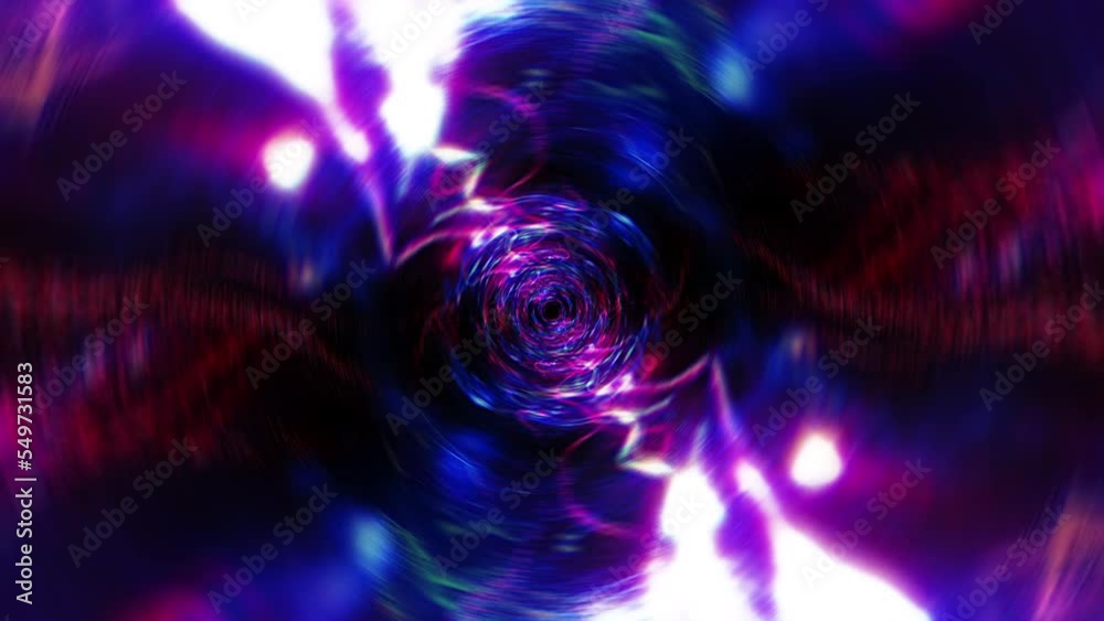 Abstract loop blue pink energy wave vortex space tunnel spreading ripple radial waves of magical energy transmission. 4K 3D VJ DJ loop cyber helix tunnel. Infinite vortex streaming vivid blue pink wav